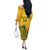 Custom South Africa Cricket Off The Shoulder Long Sleeve Dress 2024 African Pattern Go Proteas - Wonder Print Shop