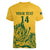 Custom South Africa Cricket Women V-Neck T-Shirt 2024 African Pattern Go Proteas