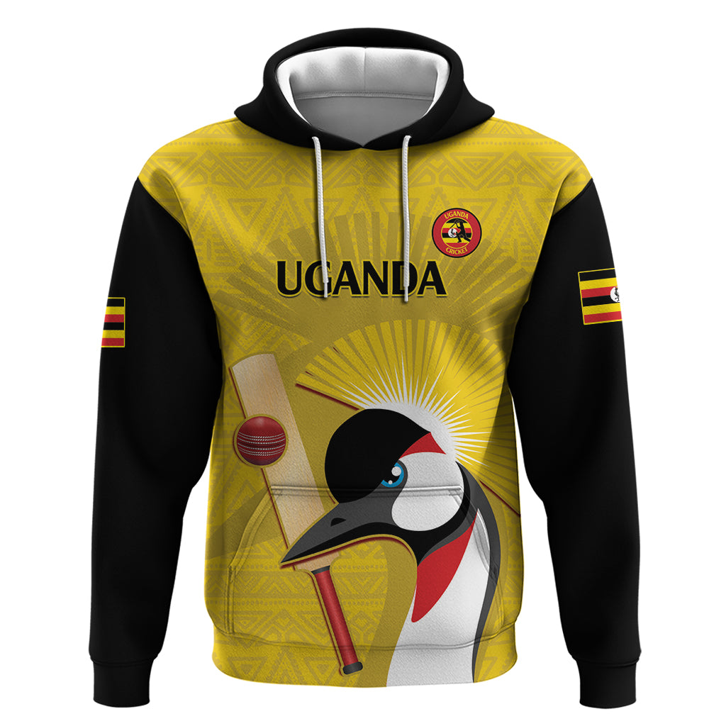 Custom Uganda Cricket Hoodie Ugandan Grey Crowned Crane - Wonder Print Shop