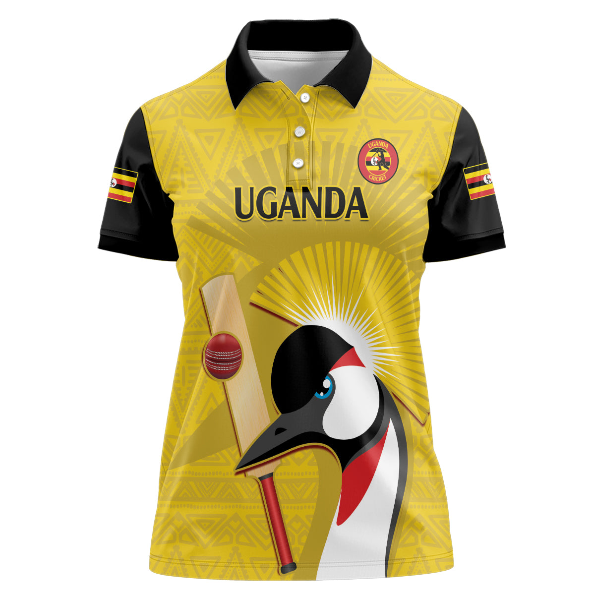 Custom Uganda Cricket Women Polo Shirt Ugandan Grey Crowned Crane - Wonder Print Shop