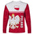 Poland Long Sleeve Shirt Polska Coat Of Arms With Folk Pattern - Wonder Print Shop