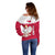 Poland Off Shoulder Sweater Polska Coat Of Arms With Folk Pattern - Wonder Print Shop