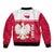 Poland Sleeve Zip Bomber Jacket Polska Coat Of Arms With Folk Pattern - Wonder Print Shop