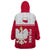 Poland Wearable Blanket Hoodie Polska Coat Of Arms With Folk Pattern - Wonder Print Shop