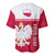 Personalised Poland Baseball Jersey Polska Coat Of Arms With Folk Pattern - Wonder Print Shop