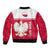 Personalised Poland Bomber Jacket Polska Coat Of Arms With Folk Pattern - Wonder Print Shop