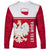 Personalised Poland Long Sleeve Shirt Polska Coat Of Arms With Folk Pattern - Wonder Print Shop