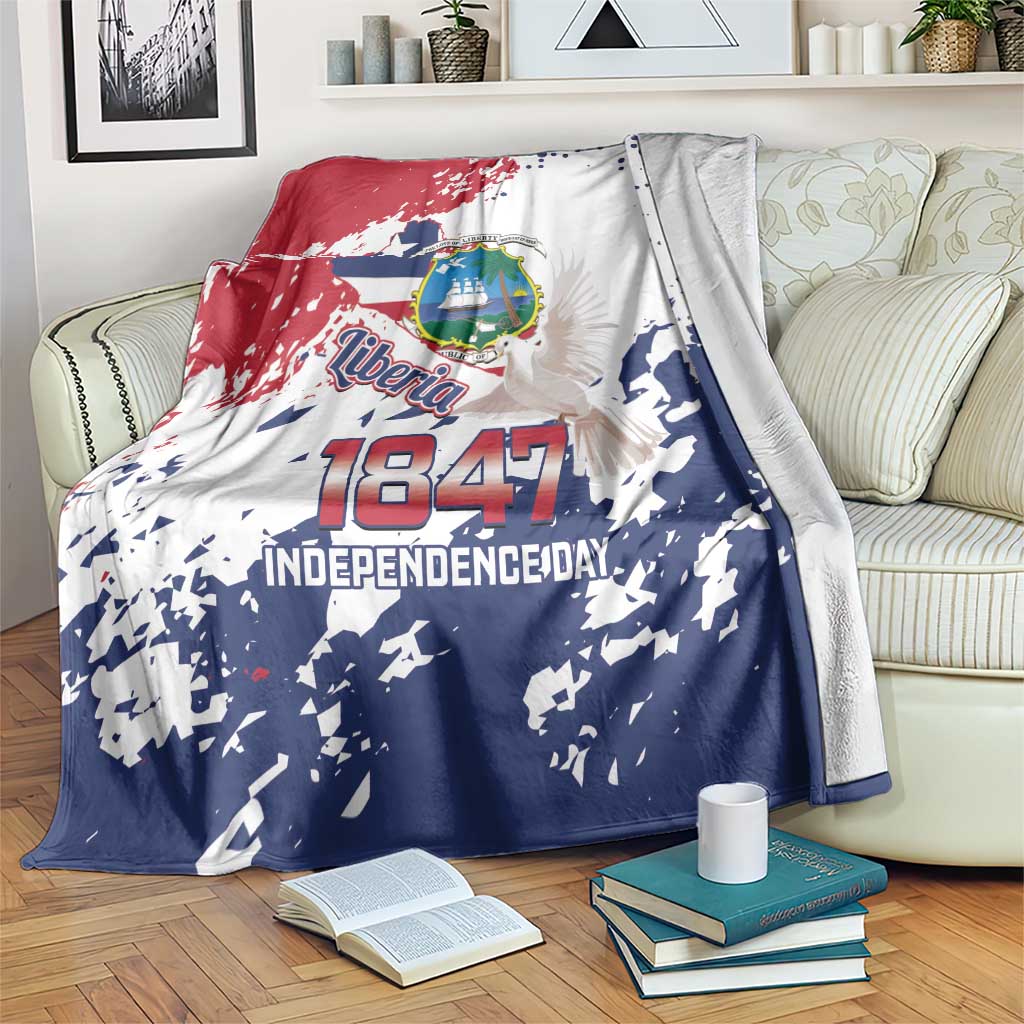 Liberia 1847 Independence Day Blanket Coat Of Arms Grunge Style