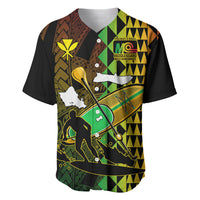 Black baseball jersey with green, yellow, and white paddleboard graphic, short sleeves
