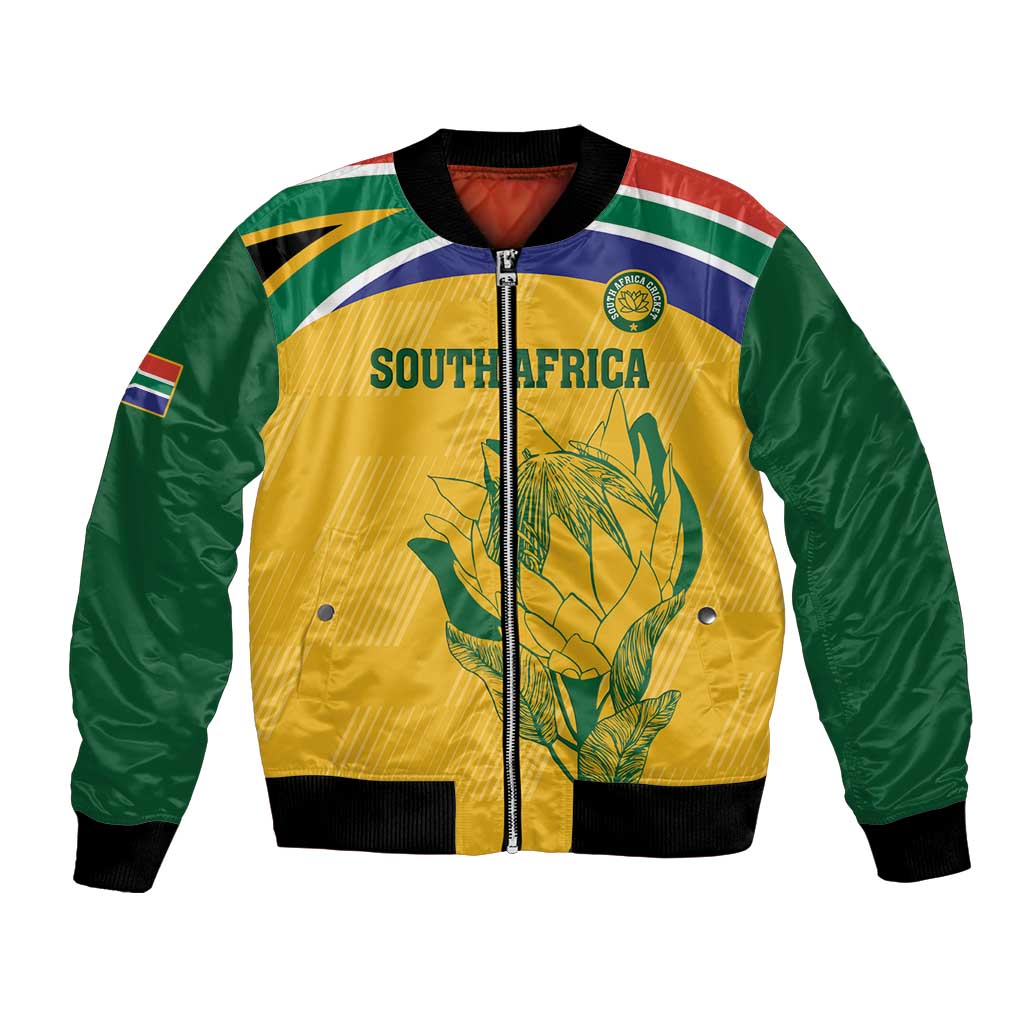 Custom South Africa Cricket Bomber Jacket Go Champions World Cup Proteas - Wonder Print Shop