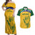 Custom South Africa Cricket Couples Matching Off Shoulder Maxi Dress and Hawaiian Shirt Go Champions World Cup Proteas - Wonder Print Shop