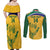 Custom South Africa Cricket Couples Matching Off Shoulder Maxi Dress and Long Sleeve Button Shirt Go Champions World Cup Proteas - Wonder Print Shop