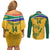 Custom South Africa Cricket Couples Matching Off Shoulder Short Dress and Long Sleeve Button Shirt Go Champions World Cup Proteas - Wonder Print Shop