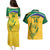 Custom South Africa Cricket Couples Matching Puletasi and Hawaiian Shirt Go Champions World Cup Proteas - Wonder Print Shop