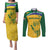 Custom South Africa Cricket Couples Matching Puletasi and Long Sleeve Button Shirt Go Champions World Cup Proteas - Wonder Print Shop