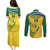 Custom South Africa Cricket Couples Matching Puletasi and Long Sleeve Button Shirt Go Champions World Cup Proteas - Wonder Print Shop