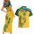 Custom South Africa Cricket Couples Matching Short Sleeve Bodycon Dress and Hawaiian Shirt Go Champions World Cup Proteas - Wonder Print Shop