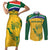 Custom South Africa Cricket Couples Matching Short Sleeve Bodycon Dress and Long Sleeve Button Shirt Go Champions World Cup Proteas - Wonder Print Shop