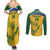 Custom South Africa Cricket Couples Matching Summer Maxi Dress and Long Sleeve Button Shirt Go Champions World Cup Proteas - Wonder Print Shop