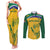 Custom South Africa Cricket Couples Matching Tank Maxi Dress and Long Sleeve Button Shirt Go Champions World Cup Proteas - Wonder Print Shop