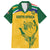 Custom South Africa Cricket Family Matching Off The Shoulder Long Sleeve Dress and Hawaiian Shirt Go Champions World Cup Proteas - Wonder Print Shop