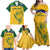 Custom South Africa Cricket Family Matching Off Shoulder Maxi Dress and Hawaiian Shirt Go Champions World Cup Proteas - Wonder Print Shop