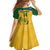 Custom South Africa Cricket Family Matching Off Shoulder Short Dress and Hawaiian Shirt Go Champions World Cup Proteas - Wonder Print Shop