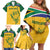 Custom South Africa Cricket Family Matching Off Shoulder Short Dress and Hawaiian Shirt Go Champions World Cup Proteas - Wonder Print Shop