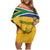 Custom South Africa Cricket Family Matching Off Shoulder Short Dress and Hawaiian Shirt Go Champions World Cup Proteas - Wonder Print Shop