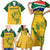 Custom South Africa Cricket Family Matching Short Sleeve Bodycon Dress and Hawaiian Shirt Go Champions World Cup Proteas - Wonder Print Shop