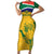 Custom South Africa Cricket Family Matching Short Sleeve Bodycon Dress and Hawaiian Shirt Go Champions World Cup Proteas - Wonder Print Shop