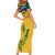 Custom South Africa Cricket Family Matching Short Sleeve Bodycon Dress and Hawaiian Shirt Go Champions World Cup Proteas - Wonder Print Shop