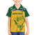 Custom South Africa Cricket Family Matching Short Sleeve Bodycon Dress and Hawaiian Shirt Go Champions World Cup Proteas - Wonder Print Shop