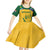 Custom South Africa Cricket Kid Short Sleeve Dress Go Champions World Cup Proteas - Wonder Print Shop