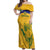 Custom South Africa Cricket Off Shoulder Maxi Dress Go Champions World Cup Proteas - Wonder Print Shop