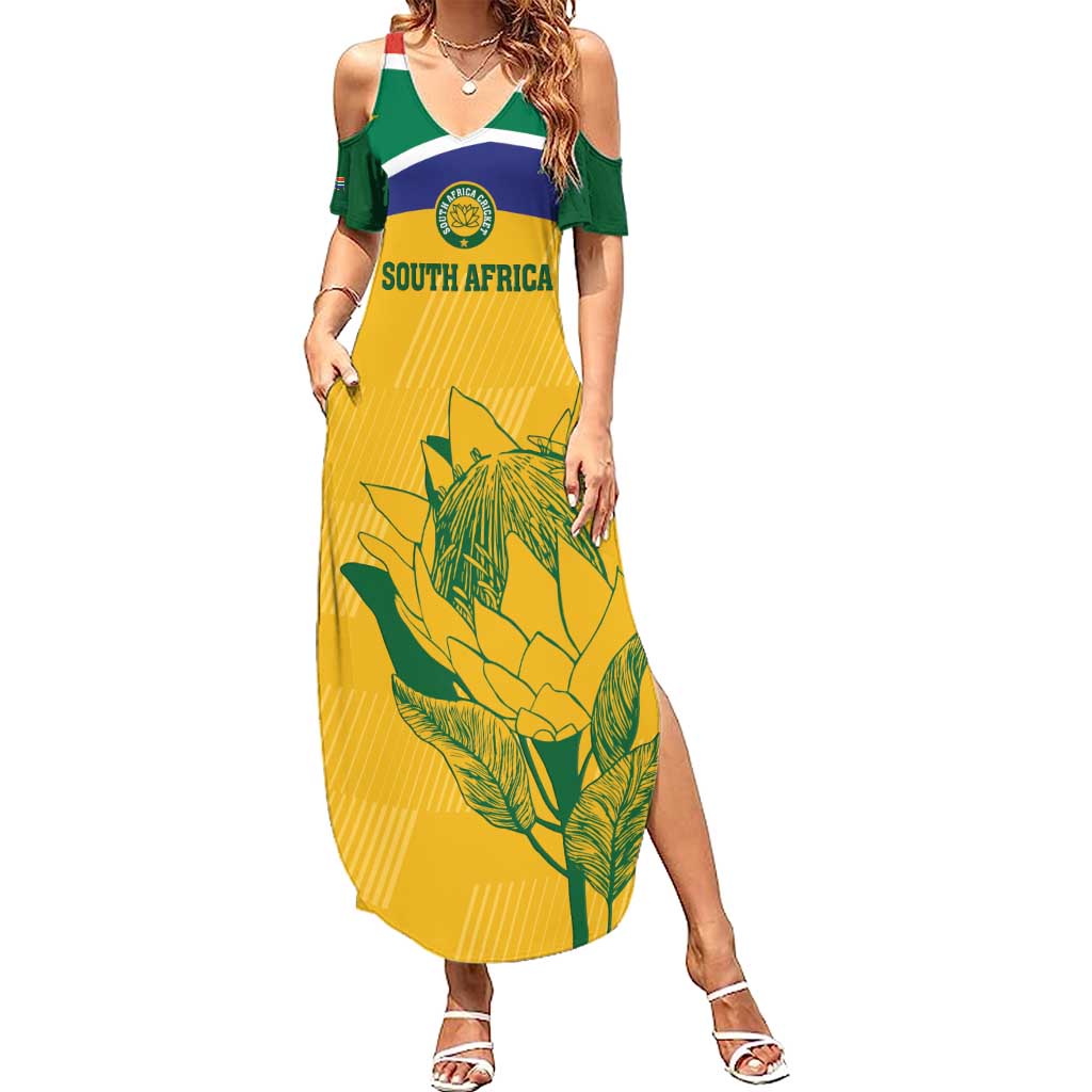 Custom South Africa Cricket Summer Maxi Dress Go Champions World Cup Proteas - Wonder Print Shop