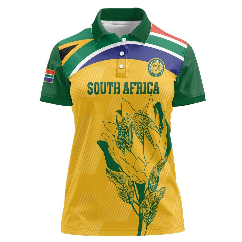 Custom South Africa Cricket Women Polo Shirt Go Champions World Cup Proteas - Wonder Print Shop