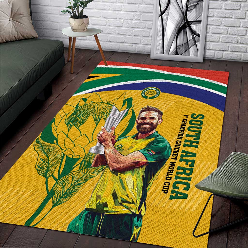 South Africa Cricket Area Rug 1st Champions World Cup Proud Of Our Boys - Wonder Print Shop