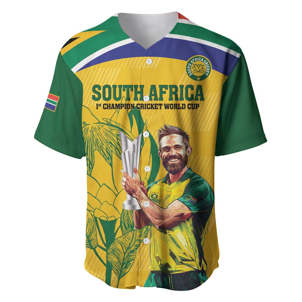 South Africa Cricket Baseball Jersey 1st Champions World Cup Proud Of Our Boys - Wonder Print Shop