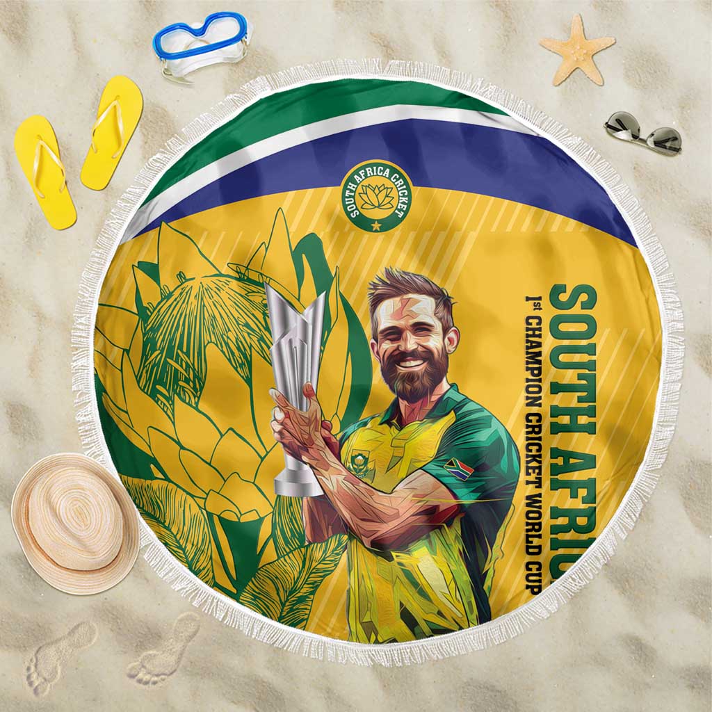 South Africa Cricket Beach Blanket 1st Champions World Cup Proud Of Our Boys - Wonder Print Shop