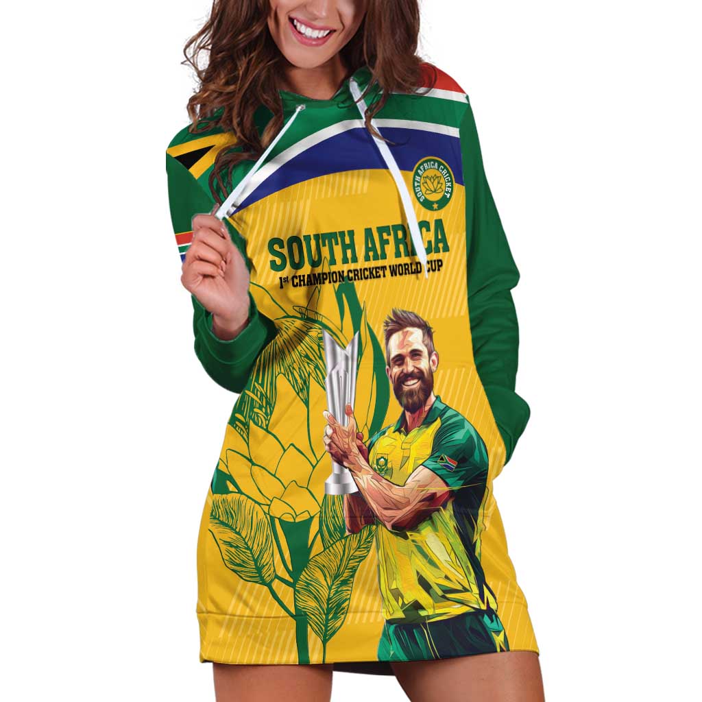 South Africa Cricket Hoodie Dress 1st Champions World Cup Proud Of Our Boys - Wonder Print Shop