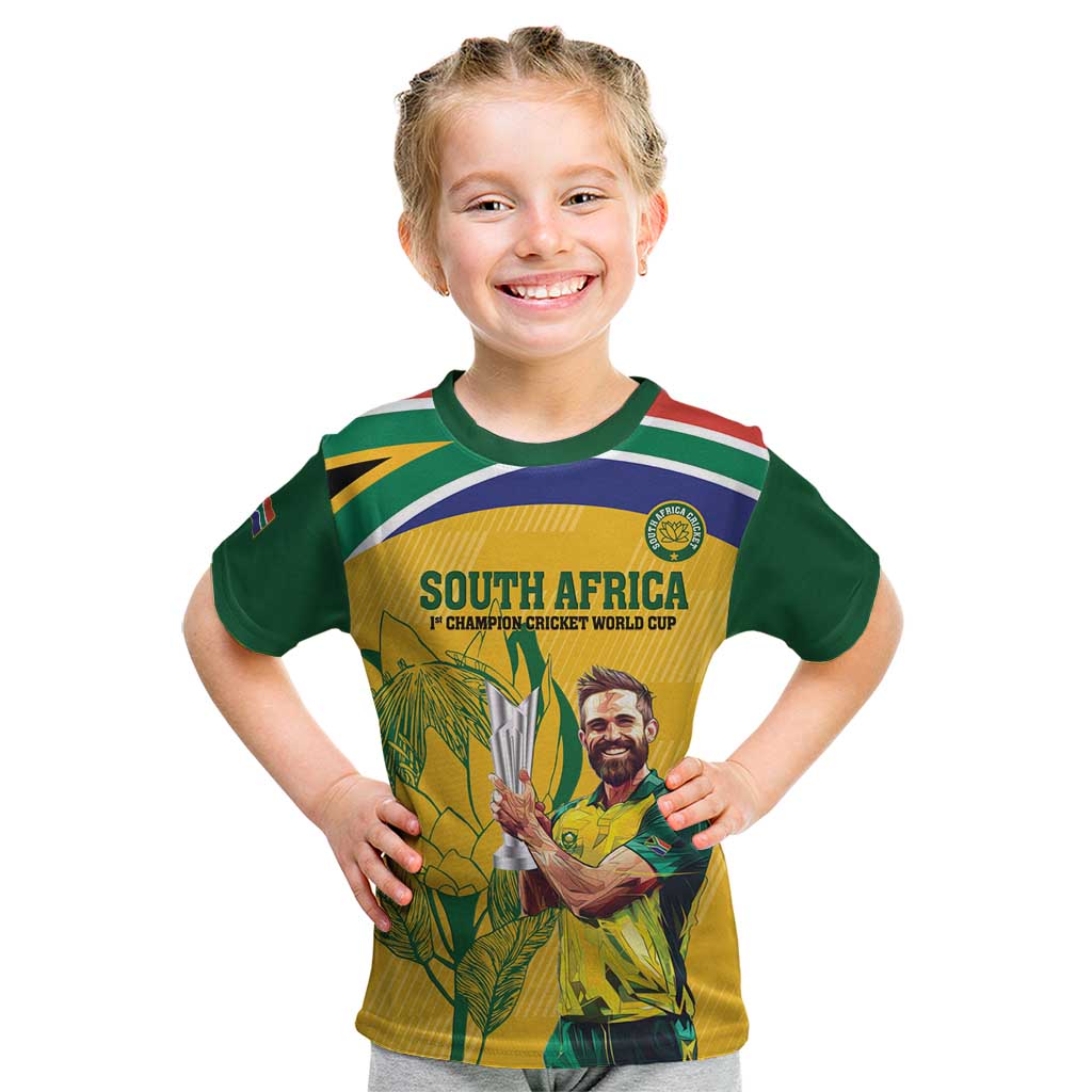 South Africa Cricket Kid T Shirt 1st Champions World Cup Proud Of Our Boys - Wonder Print Shop