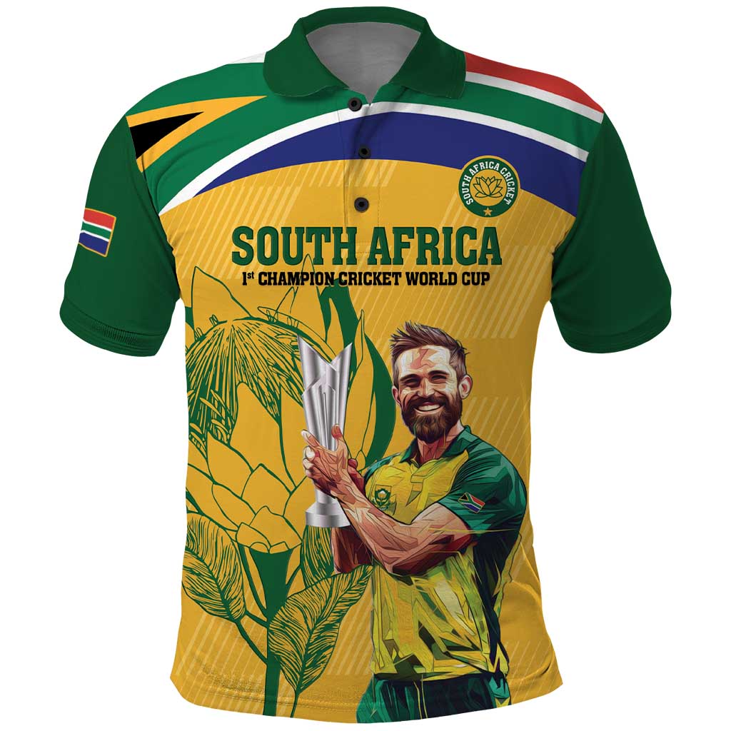 South Africa Cricket Polo Shirt 1st Champions World Cup Proud Of Our Boys - Wonder Print Shop