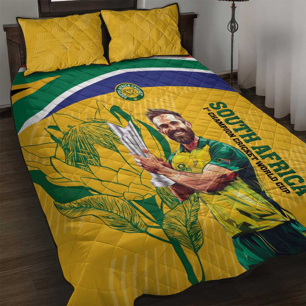 South Africa Cricket Quilt Bed Set 1st Champions World Cup Proud Of Our Boys - Wonder Print Shop