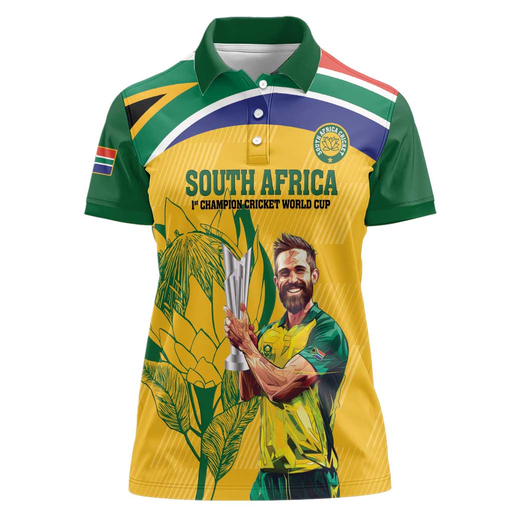 South Africa Cricket Women Polo Shirt 1st Champions World Cup Proud Of Our Boys - Wonder Print Shop