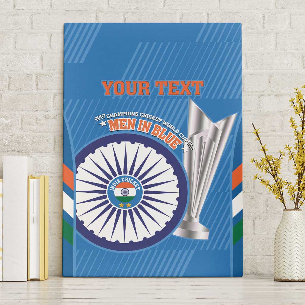 Custom India Cricket Canvas Wall Art 2nd Champions World Cup Men In Blue - Wonder Print Shop