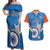 Custom India Cricket Couples Matching Off Shoulder Maxi Dress and Hawaiian Shirt 2nd Champions World Cup Men In Blue - Wonder Print Shop