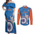 Custom India Cricket Couples Matching Off Shoulder Maxi Dress and Long Sleeve Button Shirt 2nd Champions World Cup Men In Blue - Wonder Print Shop