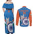 Custom India Cricket Couples Matching Off Shoulder Maxi Dress and Long Sleeve Button Shirt 2nd Champions World Cup Men In Blue - Wonder Print Shop