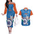 Custom India Cricket Couples Matching Off The Shoulder Long Sleeve Dress and Hawaiian Shirt 2nd Champions World Cup Men In Blue - Wonder Print Shop